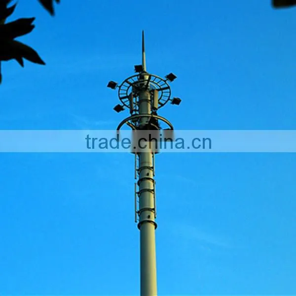 telecom galvanizd steel monopole antenna tower