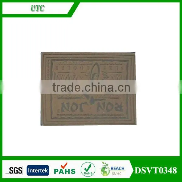 custom embossed self adhesive branded denim leather patch