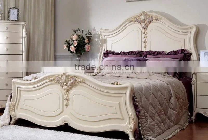 European classical Antique cheap bedroom beds set Bed Bedside table Wardrobe Dressing table Commode