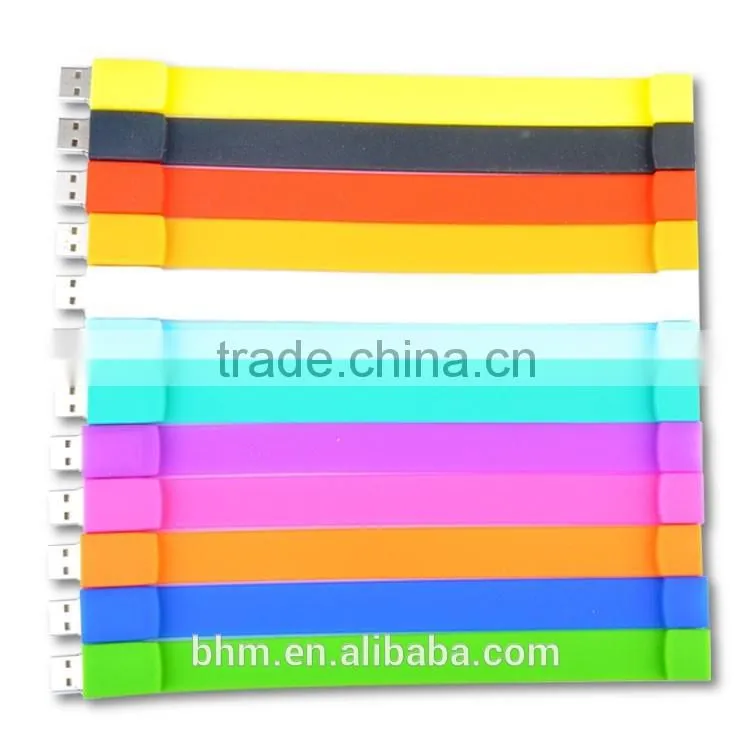Wholesale promotion gift portable silicone bracelet USB stick