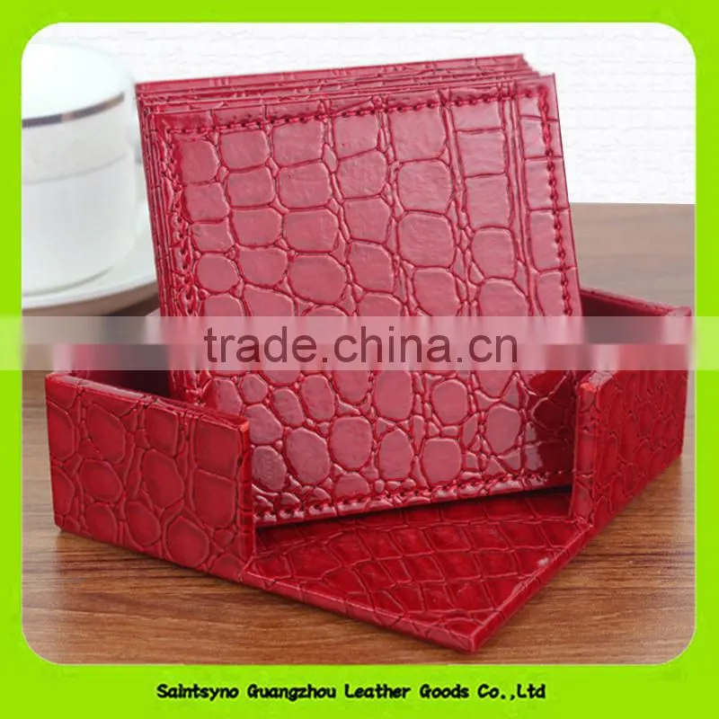 15012 Promotional Gift Eco-friendly leather Coffee Cup Mat Wholesale Coffee Tea Cup Coaster