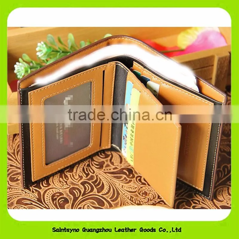 16917 Geometrical designer security leather wallets for men personalized
