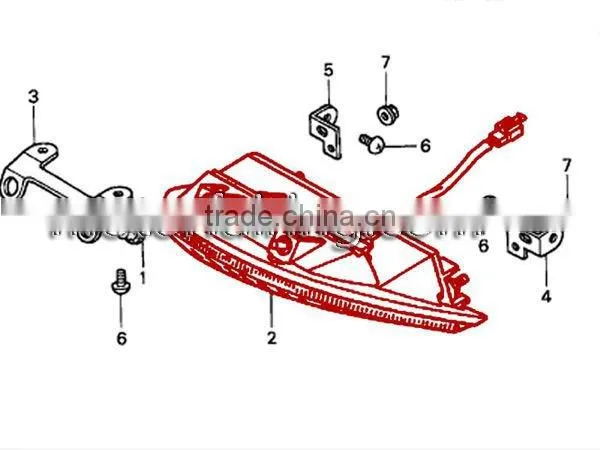 Plastic cover tail light/Motorcycle Smoke LED tail light for CBR954RR 02-03