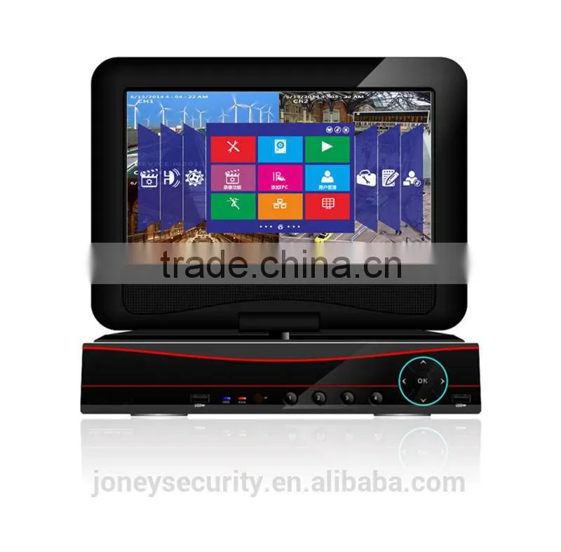 Hybrid DVR 10 INCH TFT monitor Security 6ch Hvr Support 1pcs SATA HDD(Max 3TB)