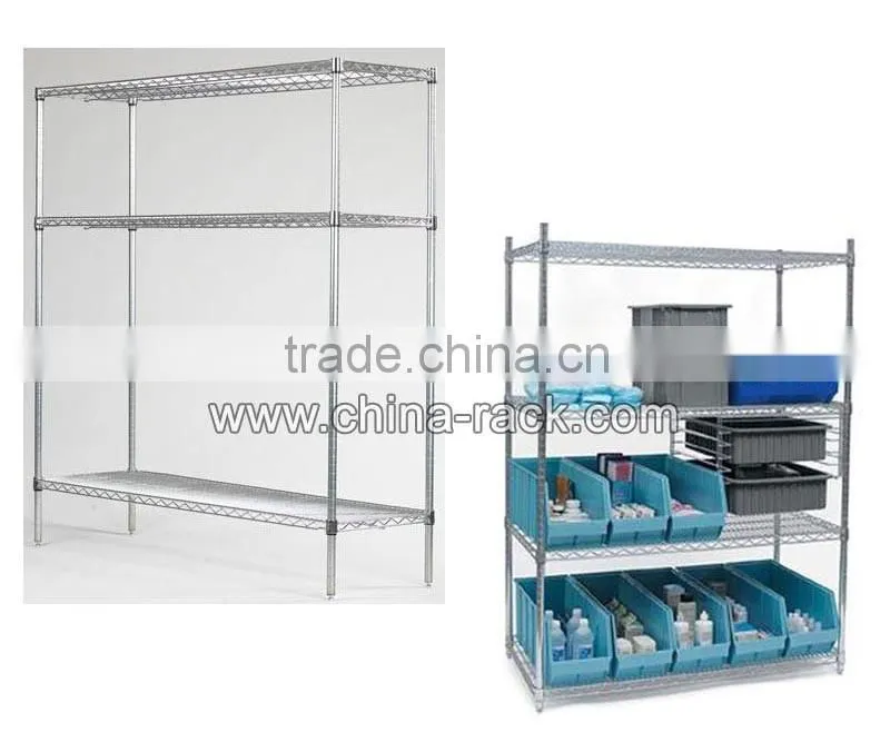 Light Duty Chrome Metal Garage Wire Shelving