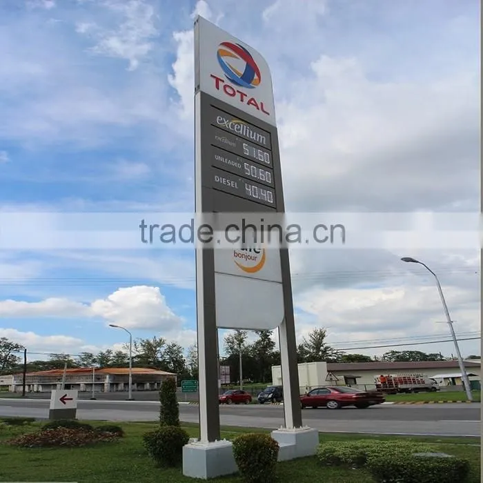 Gas Station Used Advertising Pylon Logo Led Sign Totems