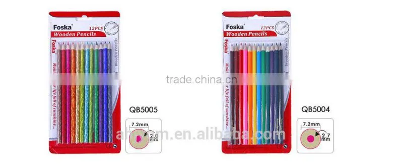 Blister Card Packing Colorful Surface Color Pencil/wooden color pencil/color pencil set