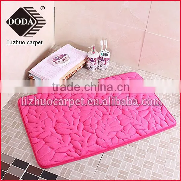 anti slip pvc backing memory foam soft foam material bathroom carpet 3 set