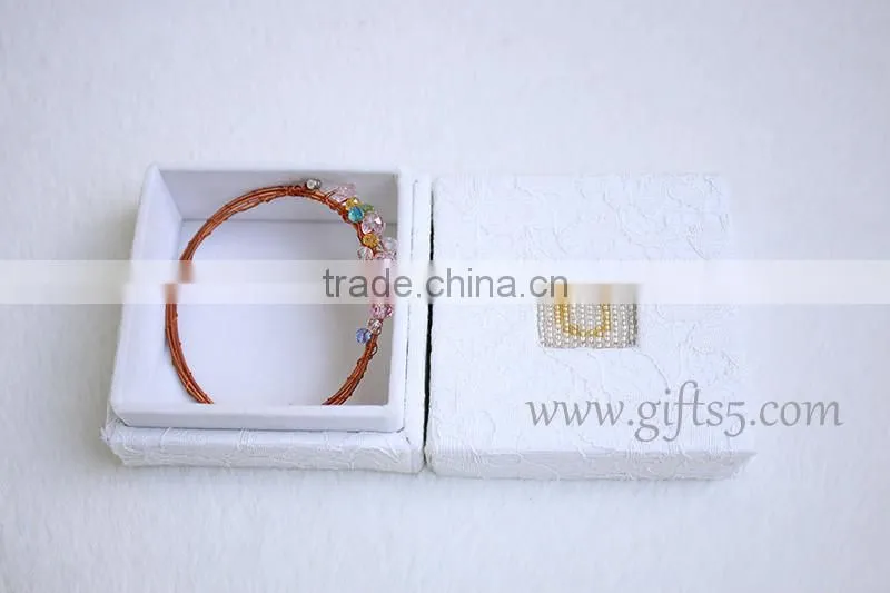 Elegant Wedding jewelry box for sale with beaded name plate of U