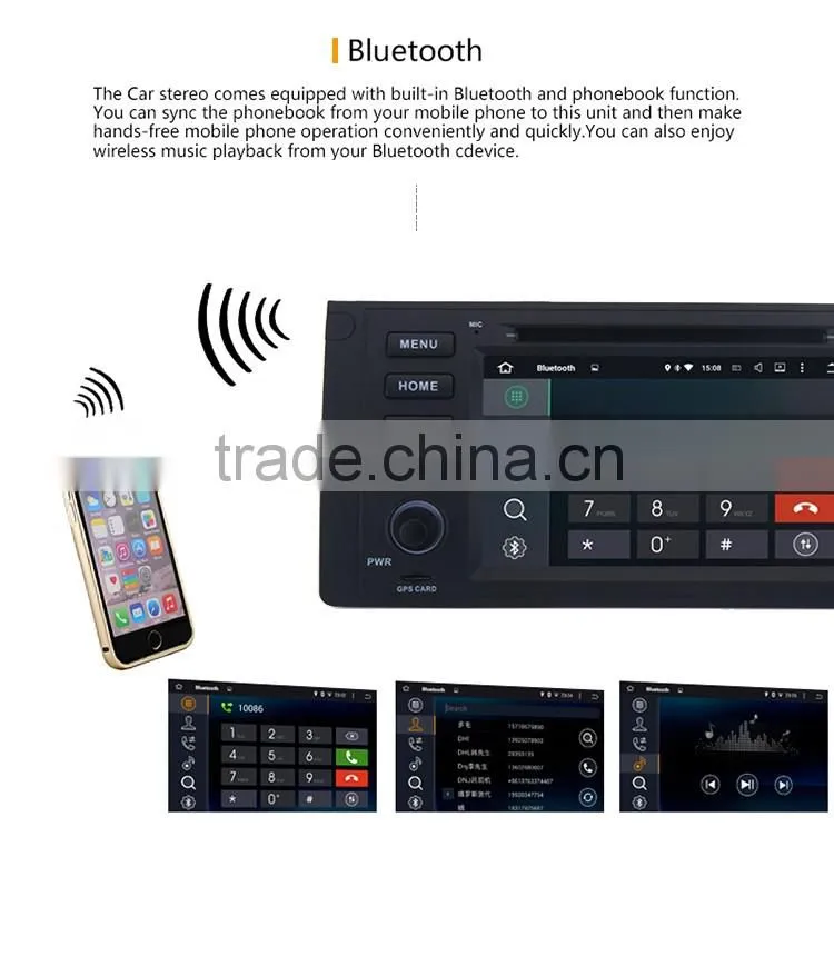 7 Inch 2 din White screen CPU DIY 1.6GHZ 16 GB Android car gps stereo sounds dvd player for BMW X5 E53