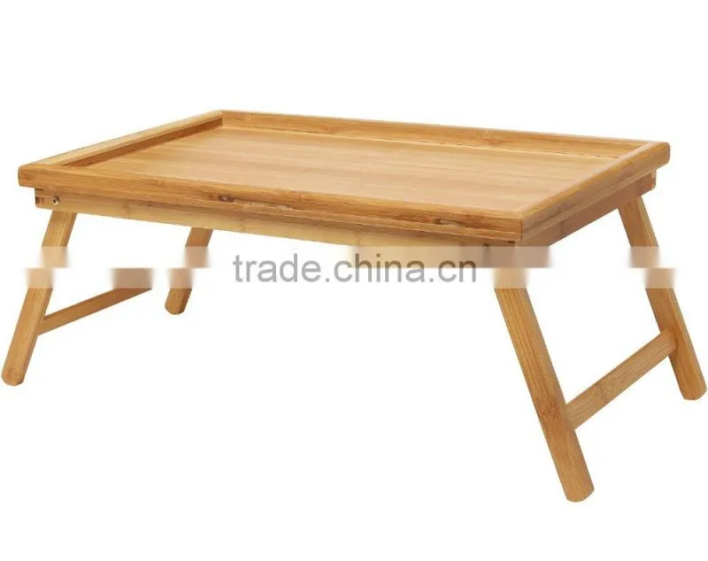 Luxurious Bamboo Bed Tray for breakfast ,Bamboo Laptop Desk with Foldable Legs