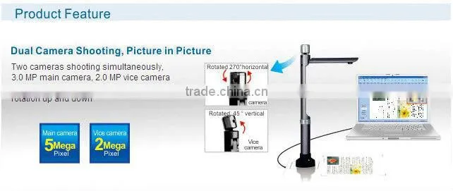 New!~1080P, 5.0 Mega pixel portable document camera .overhead projector