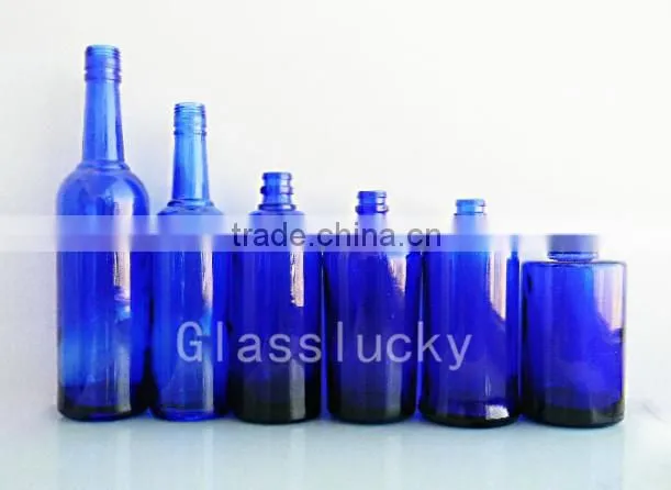 2014 hot sale cobalt blue glass bottles for wine prices