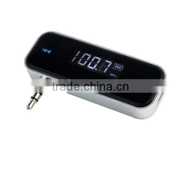 New Wireless 3.5mm In Car Display FM Transmitter For Iphone 4S/5S/6 Ipad Smart phone