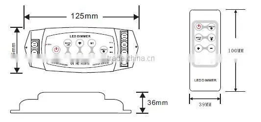 led strip controller / dimmer for single color BC-311RF