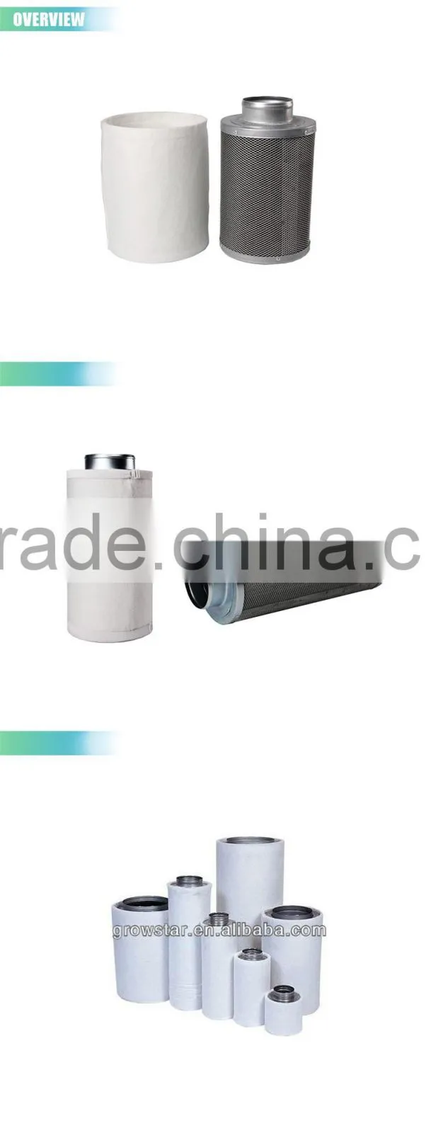 Hydroponic Grow System Carbon Air Filter/activated carbon air filter with high quality
