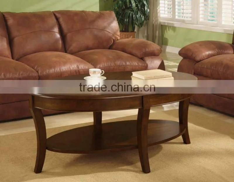 Modern living room furniture solid wood leg round table top coffee table