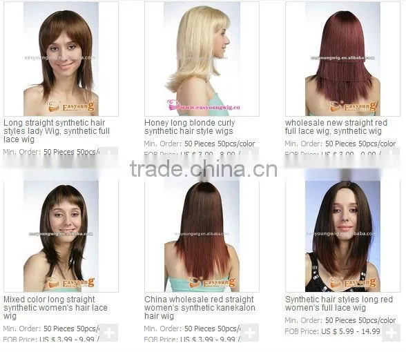 Fashion natural hair wigs ,synthetic full lace hair styles wigs manufacture in China