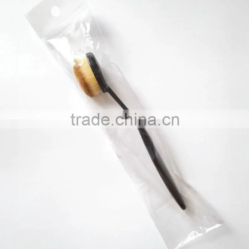 Factory price single black oval makeup brush nylon hair toothbrush makeup brush