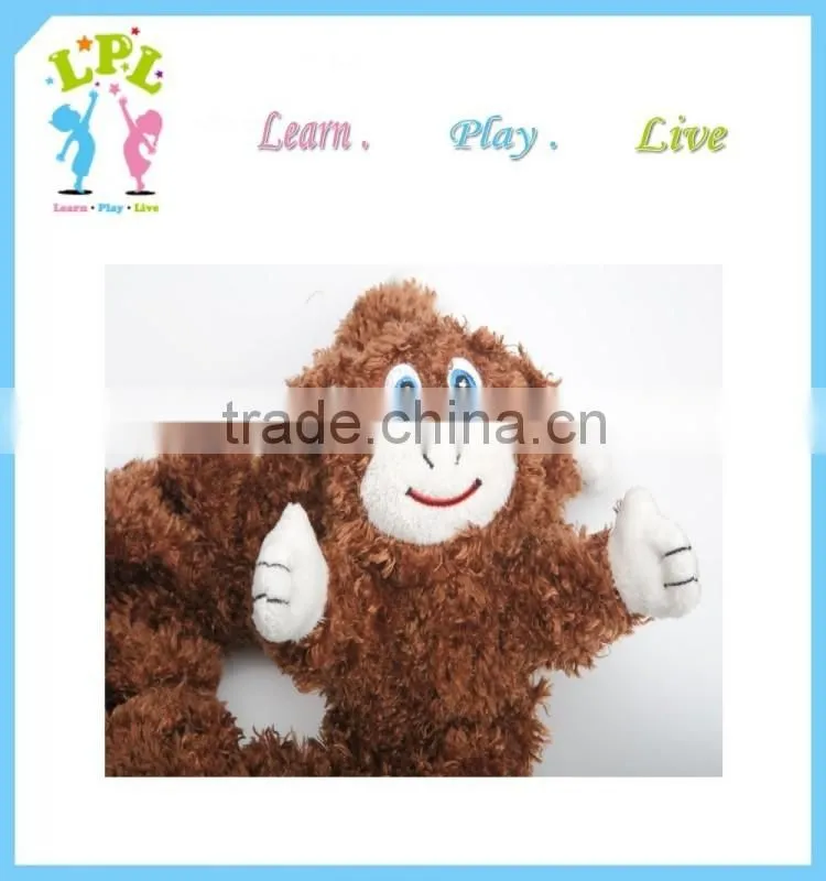 Beautiful plush stretchy brown monkey toys for kids