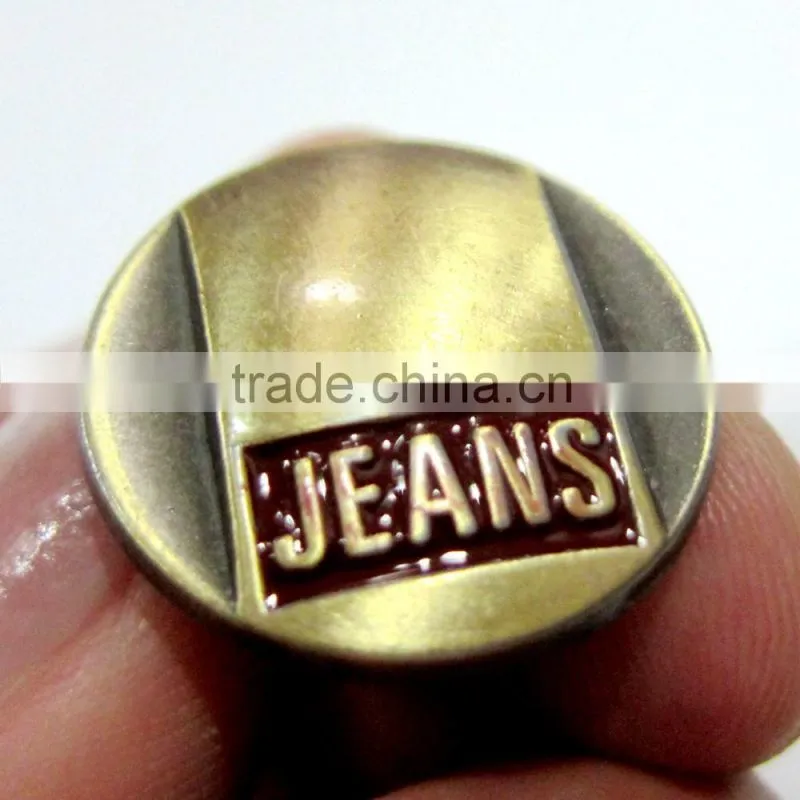 brush brass color jeans button for man jeans