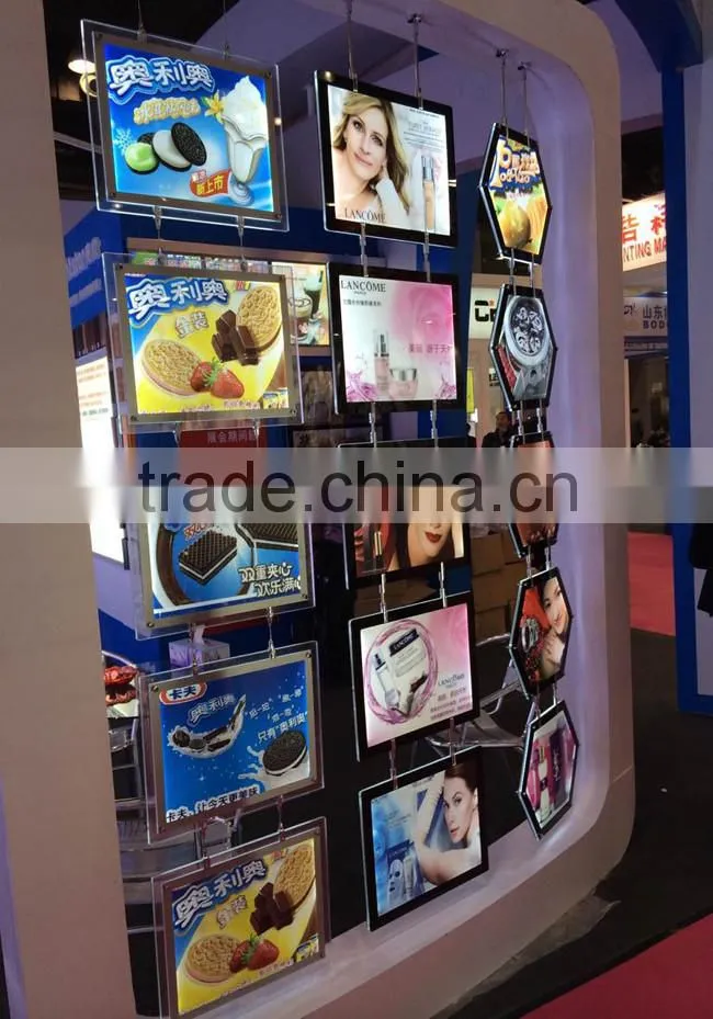 Real estate window cable display led edge lit sign base digital flyer holders