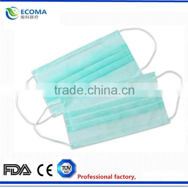Procedure Mask With Earloops-box of 50 , blue and white medical surgical non woven fabric face mask