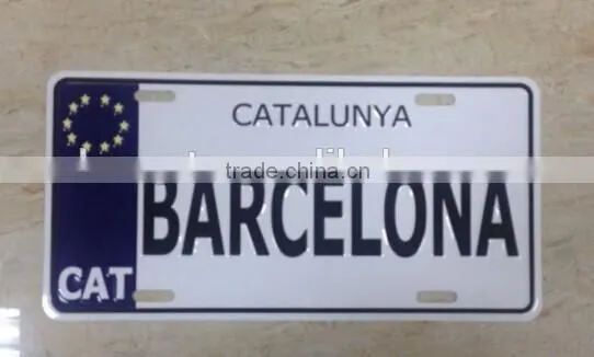 retro decor embossed license plate