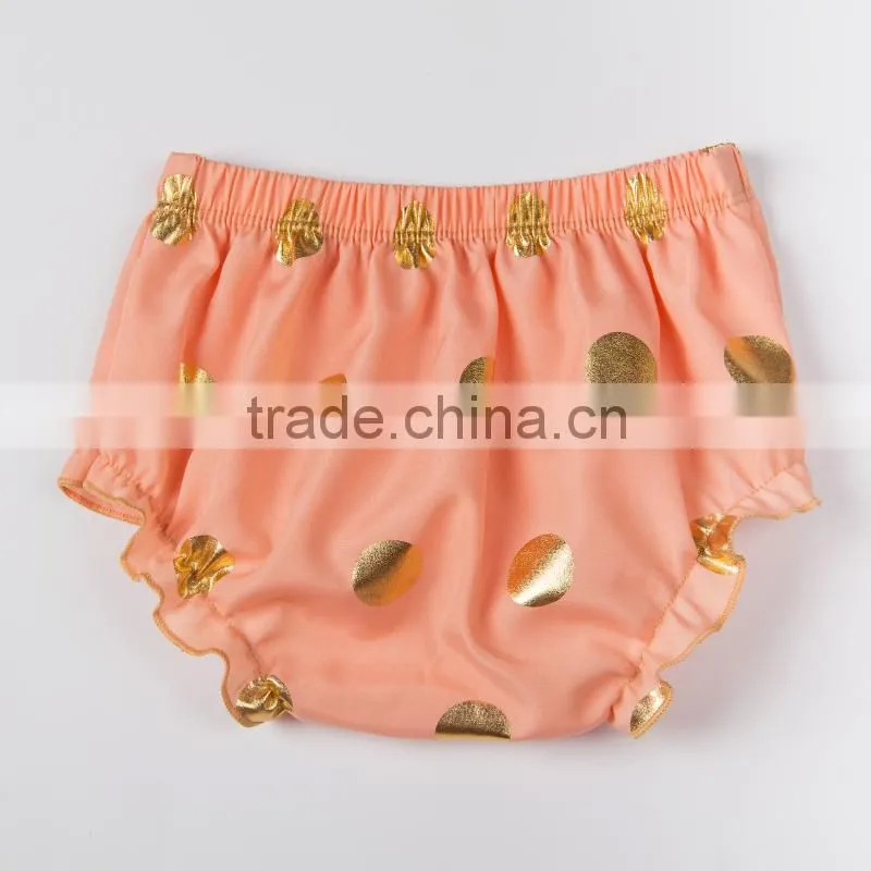 2016 sweet design ruffle diaper cover bloomers, polka dot ruffle bloomers for children in stock