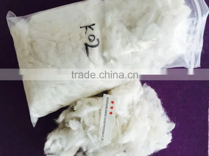 fine sheep woolwaste 27mic & 30-50mm, natural white color