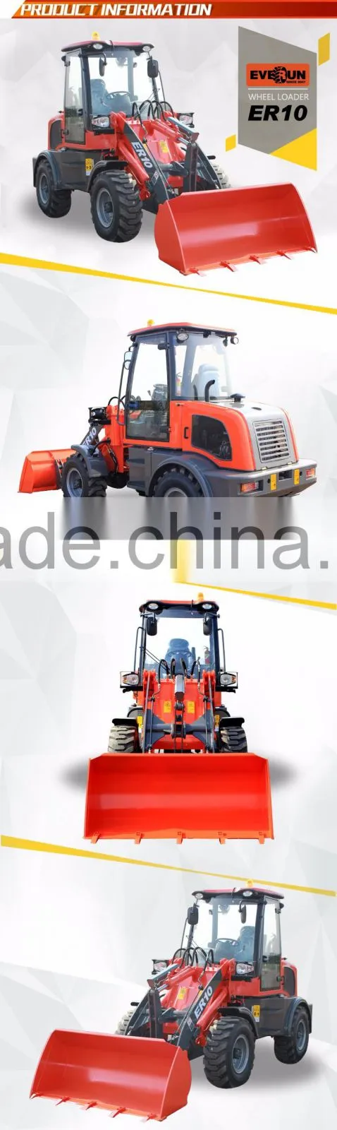 EVERUN farm machinery 1ton 4WD small wheel loader