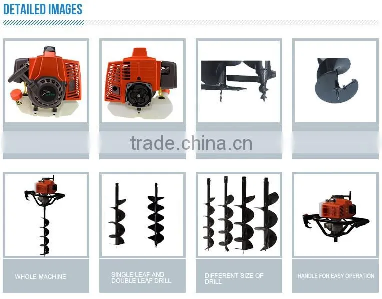 Earth Auger 63cc with 300mm diameter and 800 mm depth drill bit
