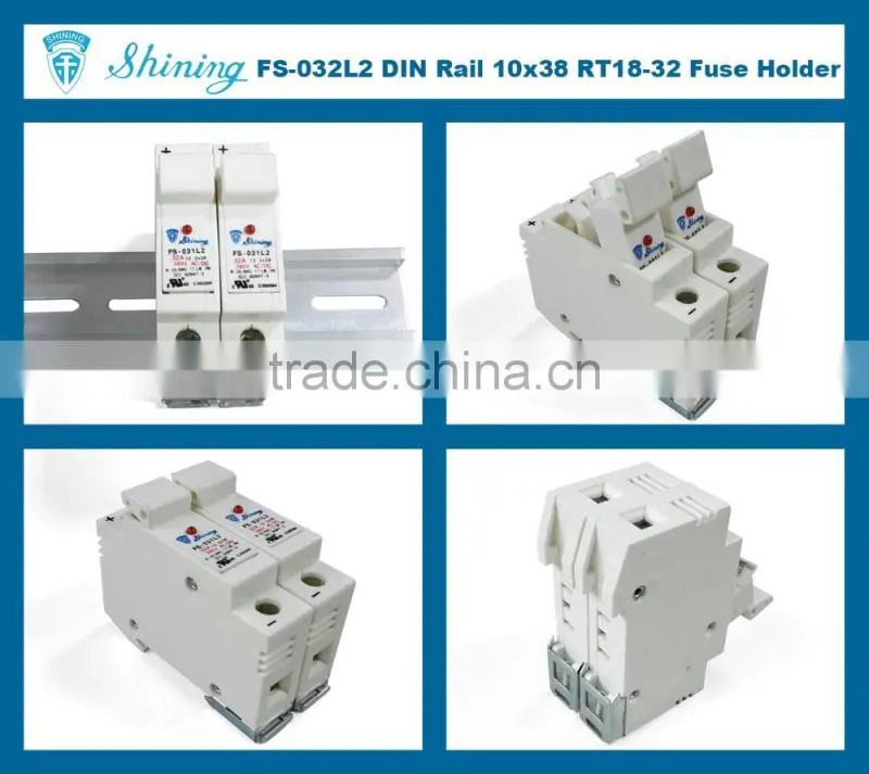 FS-032L2 Rail Mounted Cartridge Type AC DC 380V 32A Fuse Carrier