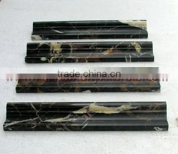 BLACK AND GOLD MICHAEL ANGELO CHAIR RAIL MOLDING