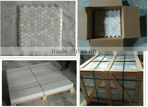 Strip white marble mosaic tile