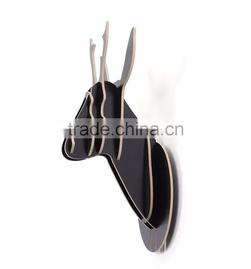 indoor wall mounted wooden little deer head decoration