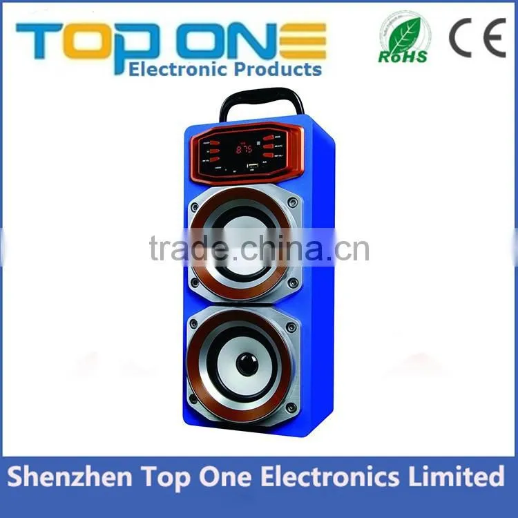 New launch portable wooden karaoke bluetooth speaker with wireless microphone