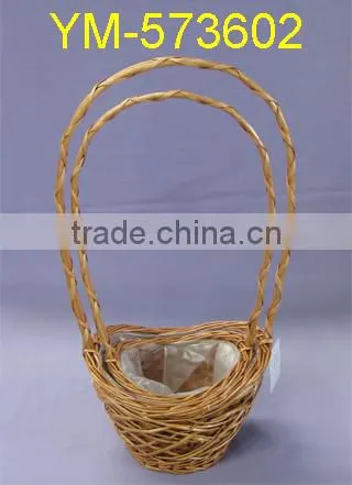 New Design Handmade Willow Flower Basket With Handle ,Good quality