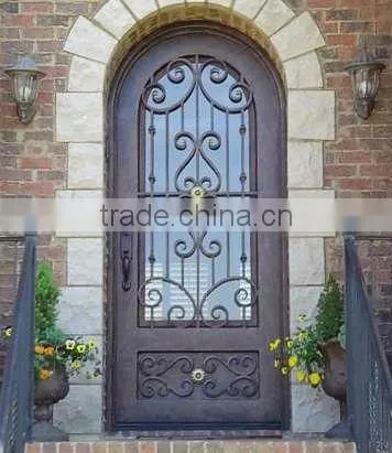 Bisini arch top wrought iron single door (BG90085)