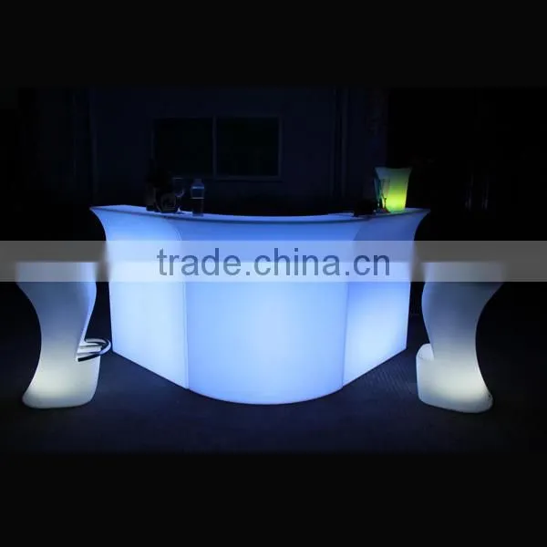 Inside golden carving pattern design solid surface, man-made plastic led bar table