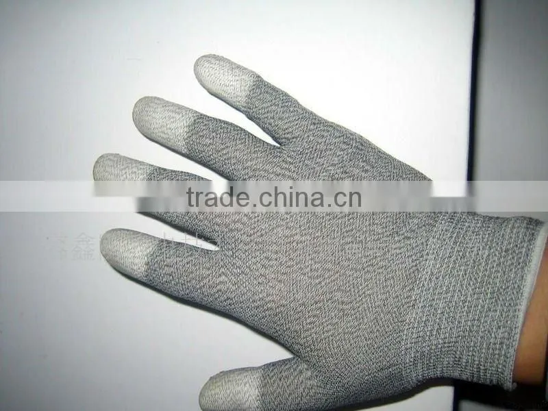 White nylon gloves with polyurethane