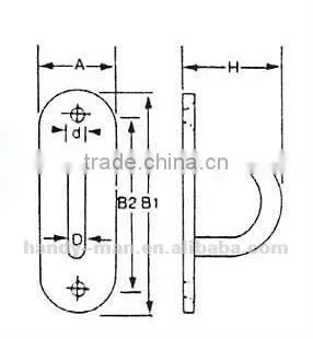 Marine Oblong Hook Pad Eye