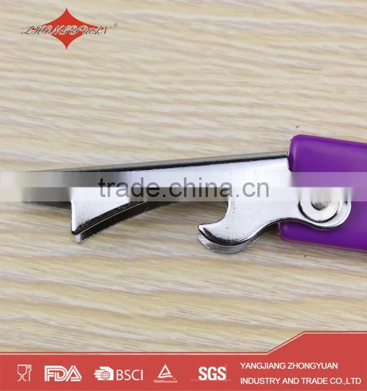 Purple Stainless Steel Wine Corkscrew With Printed Logo