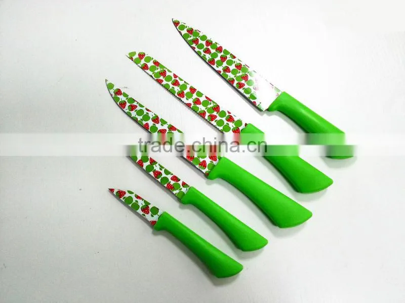 5 pcs kitchen knife with plastic Knife holder