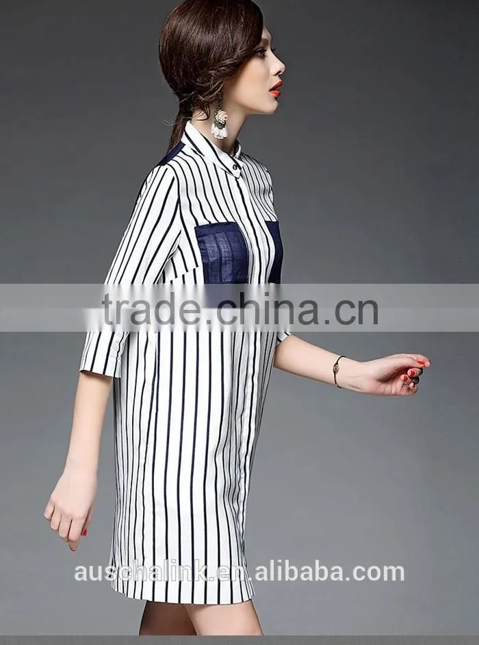 outdoor custom cheap lady striped breathable linen shirt nice design