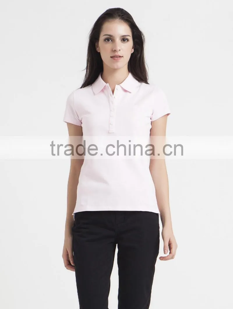 New design plain blank ladies polo .custom women polo