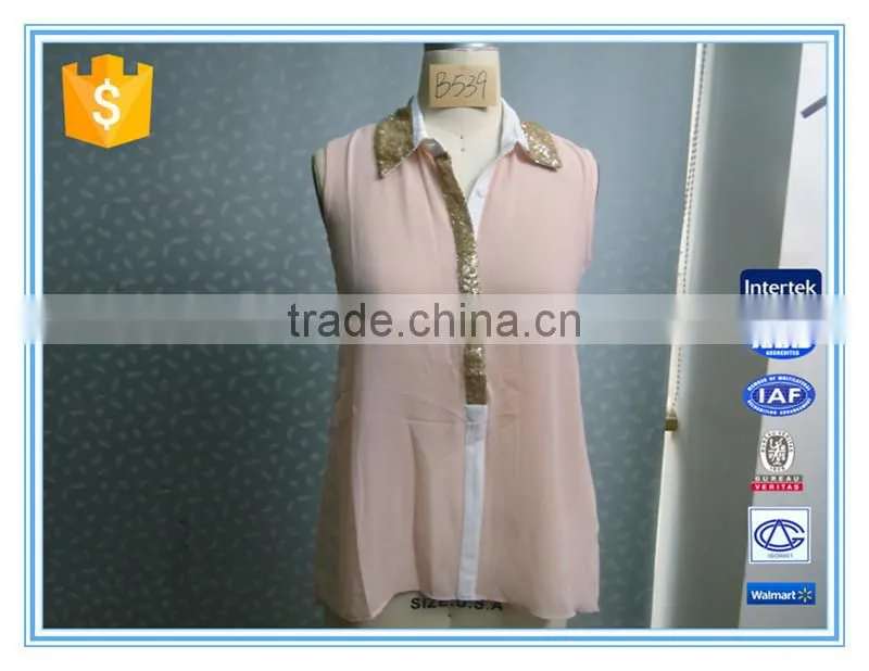 2015 New Fashion Chiffon Women Tank Tops