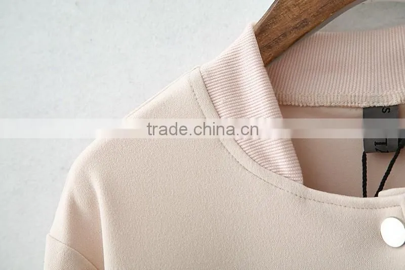 Brand New Cute Baseball Jacket Long Sleeve bomber jacket Stand Collar Slim Womens Coats And Jackets 2016