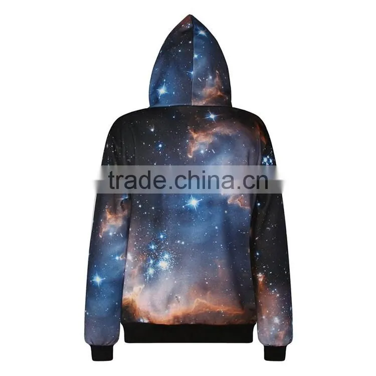 OEM Custom Wholesale Sublimation Printed 3D High Quality No Zipper Hoodie Jacket