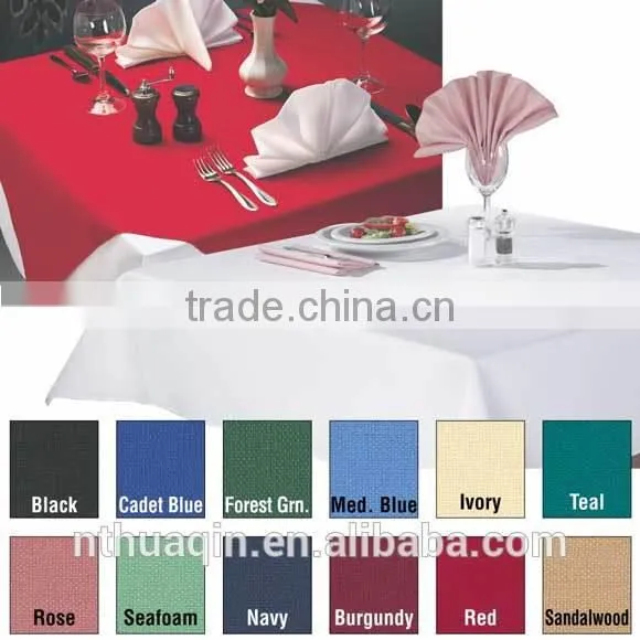 100%spun polyester table linens and spun poly napkins